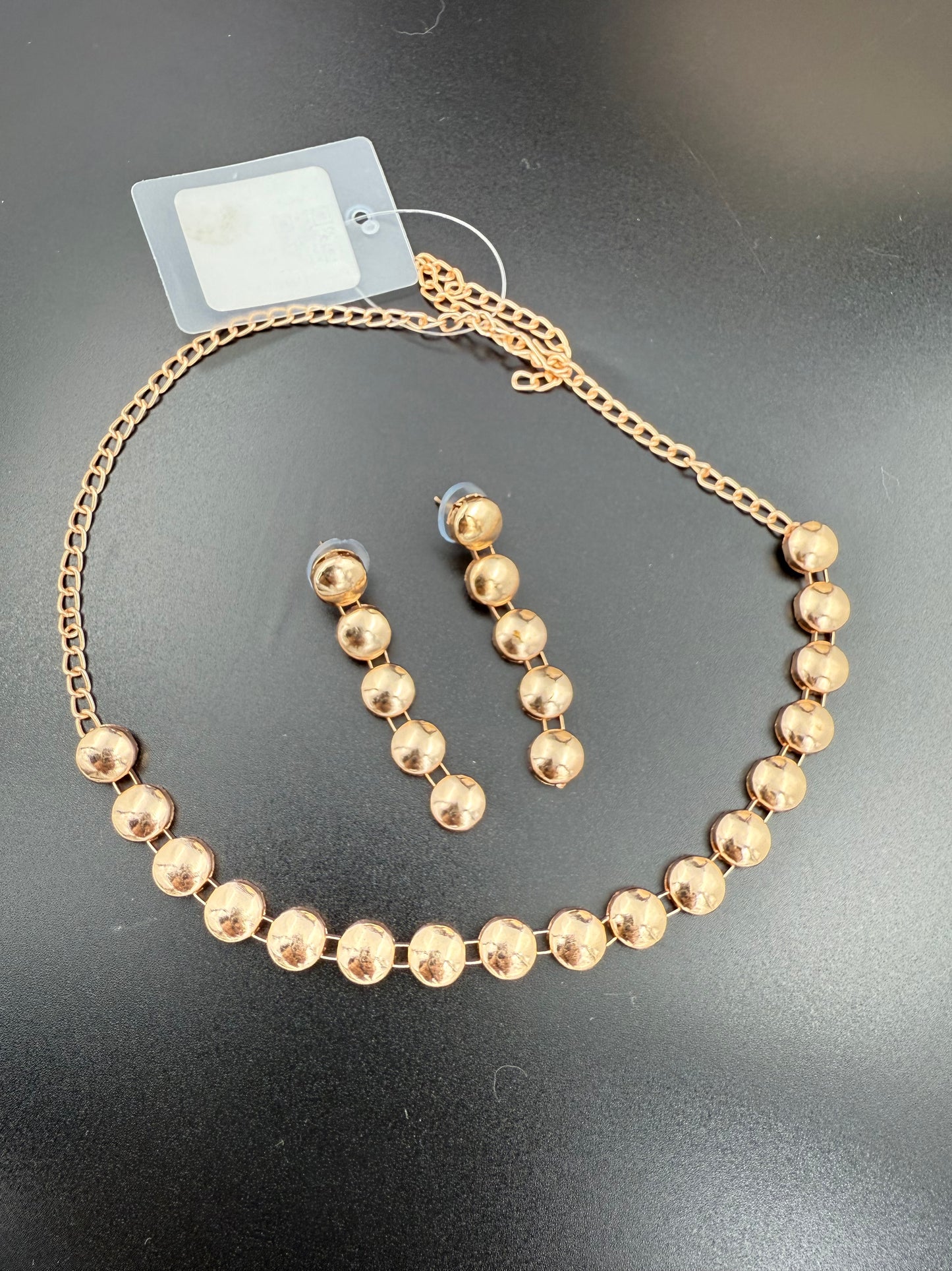 Glossy Beaded Charm Necklace Set