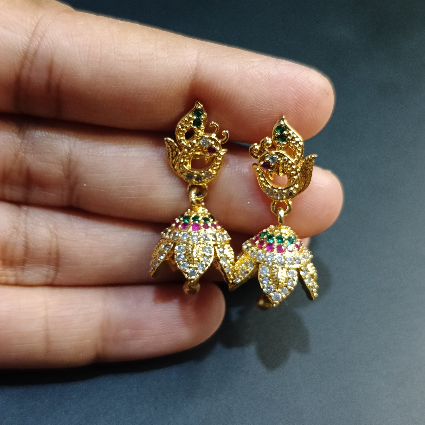 Golden Peacock Jhumki