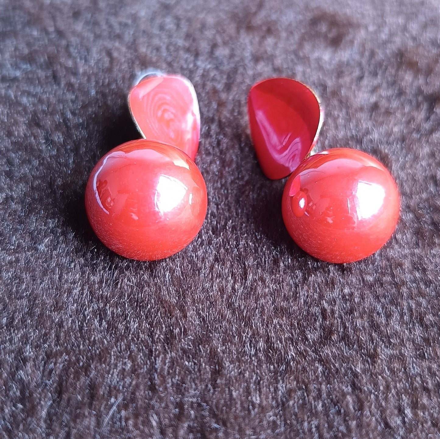 Red Pearl Drop Earrings