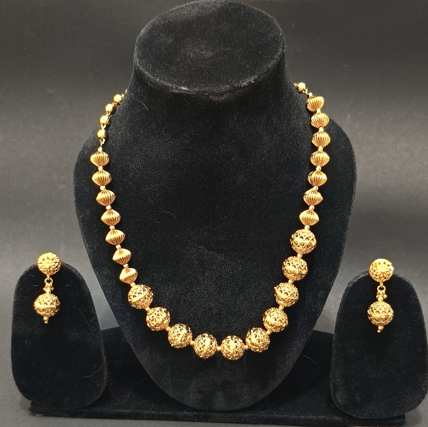 Premium Golden Beads Necklace set