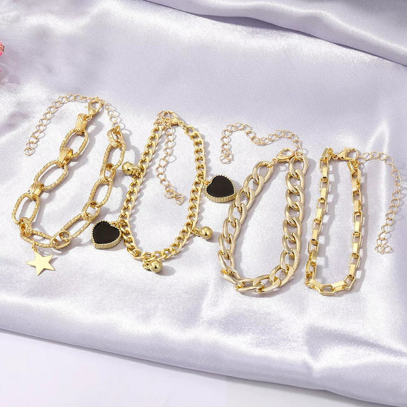 Star & Heart Charm Bracelet Set