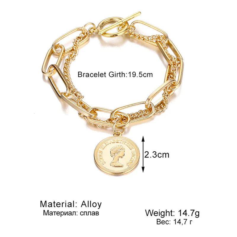 Regal Links Coin Charm Bracelet