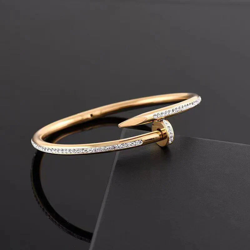 Anti-Tarnish Nail Twist CZ Bracelet