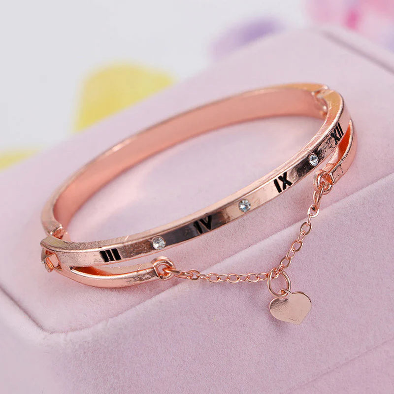 Timeless Charm Roman Numeral Rose Gold Bracelet