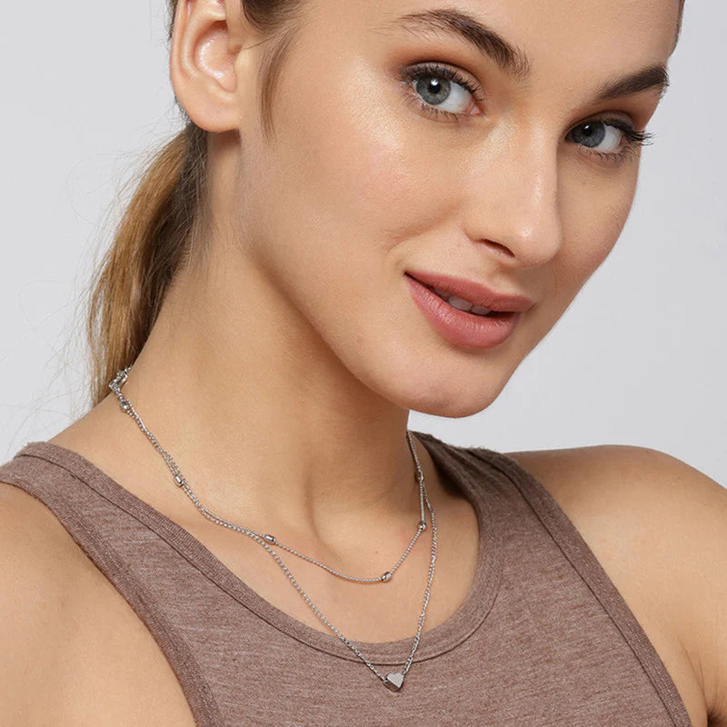 Splendid Heart Layered Pendant Necklace