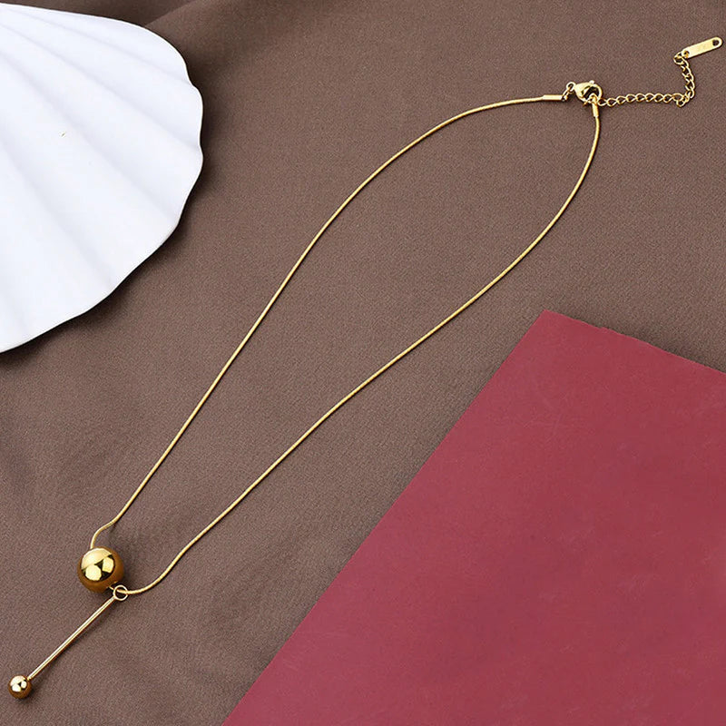 Anti Tarnish Spherical Pendant Necklace