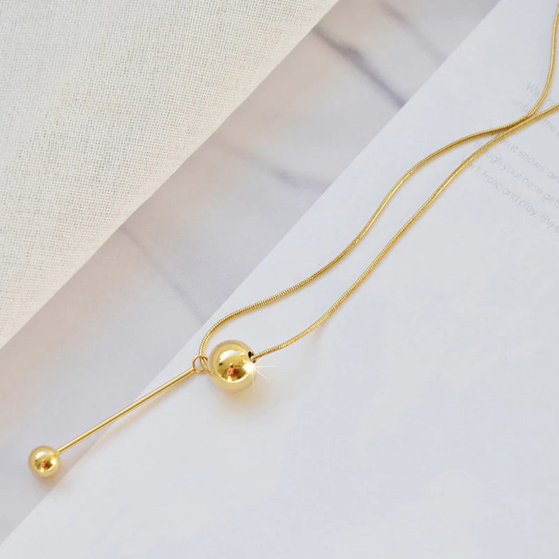 Anti Tarnish Spherical Pendant Necklace