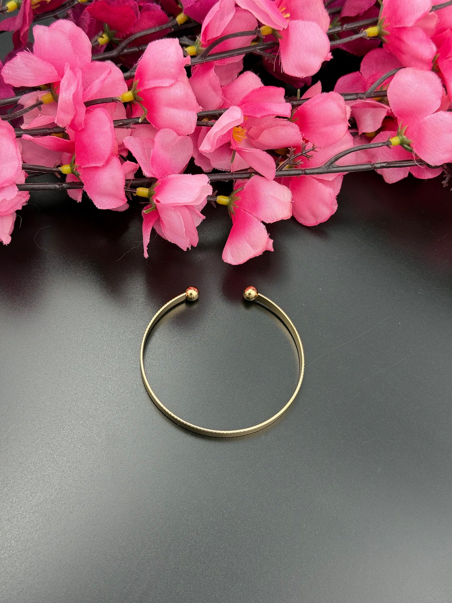 Textured Golden Cuff Bracelet
