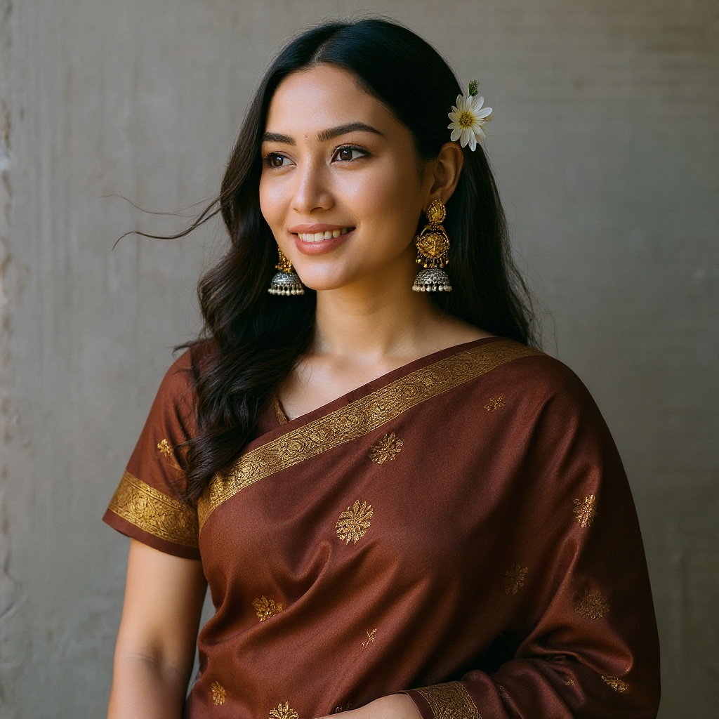 Antique Dual Tone Jhumki Earrings