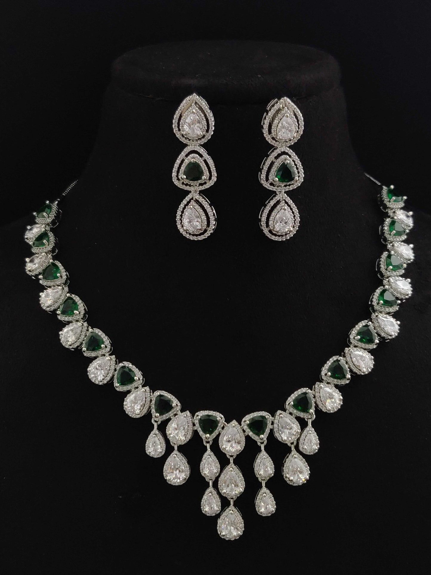 Emerald Green Alena AD Necklace set
