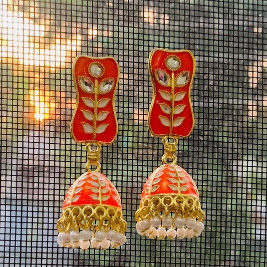 Sitara Meenakari Jhumka Earrings