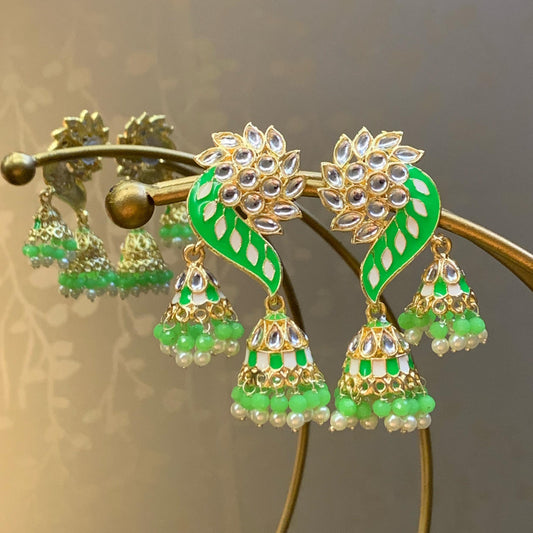 Ruhani Meenakari Jhumka Earrings
