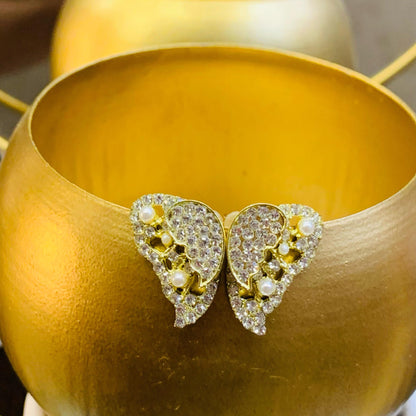Double Sided Butterfly Stud Korean Earrings