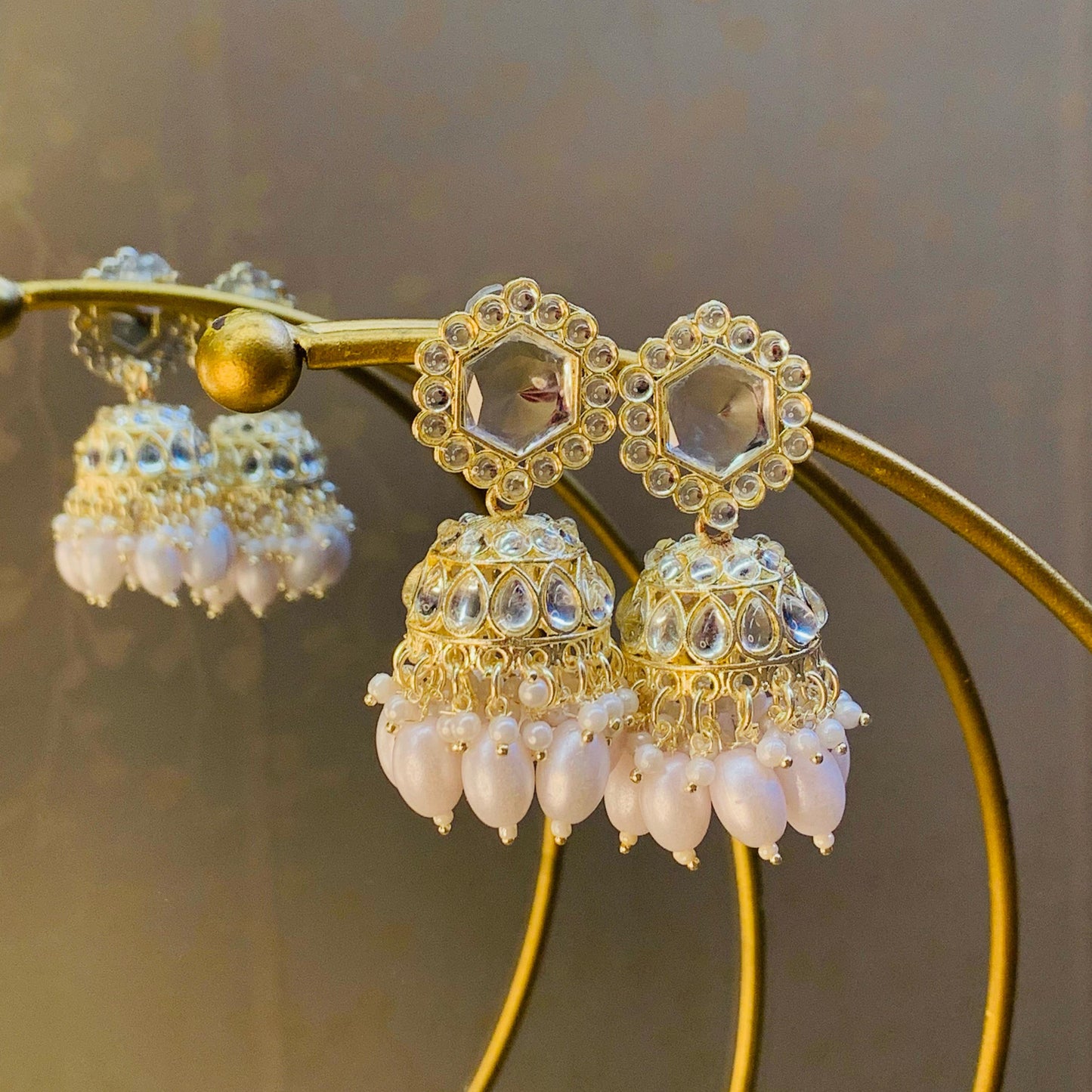 Zarina Kundan Jhumka Earrings