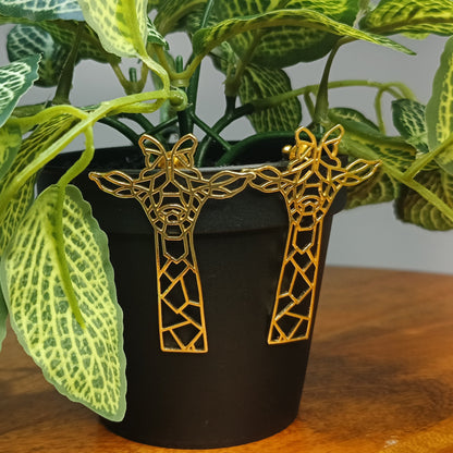 Brass Giraffe Animal Earring