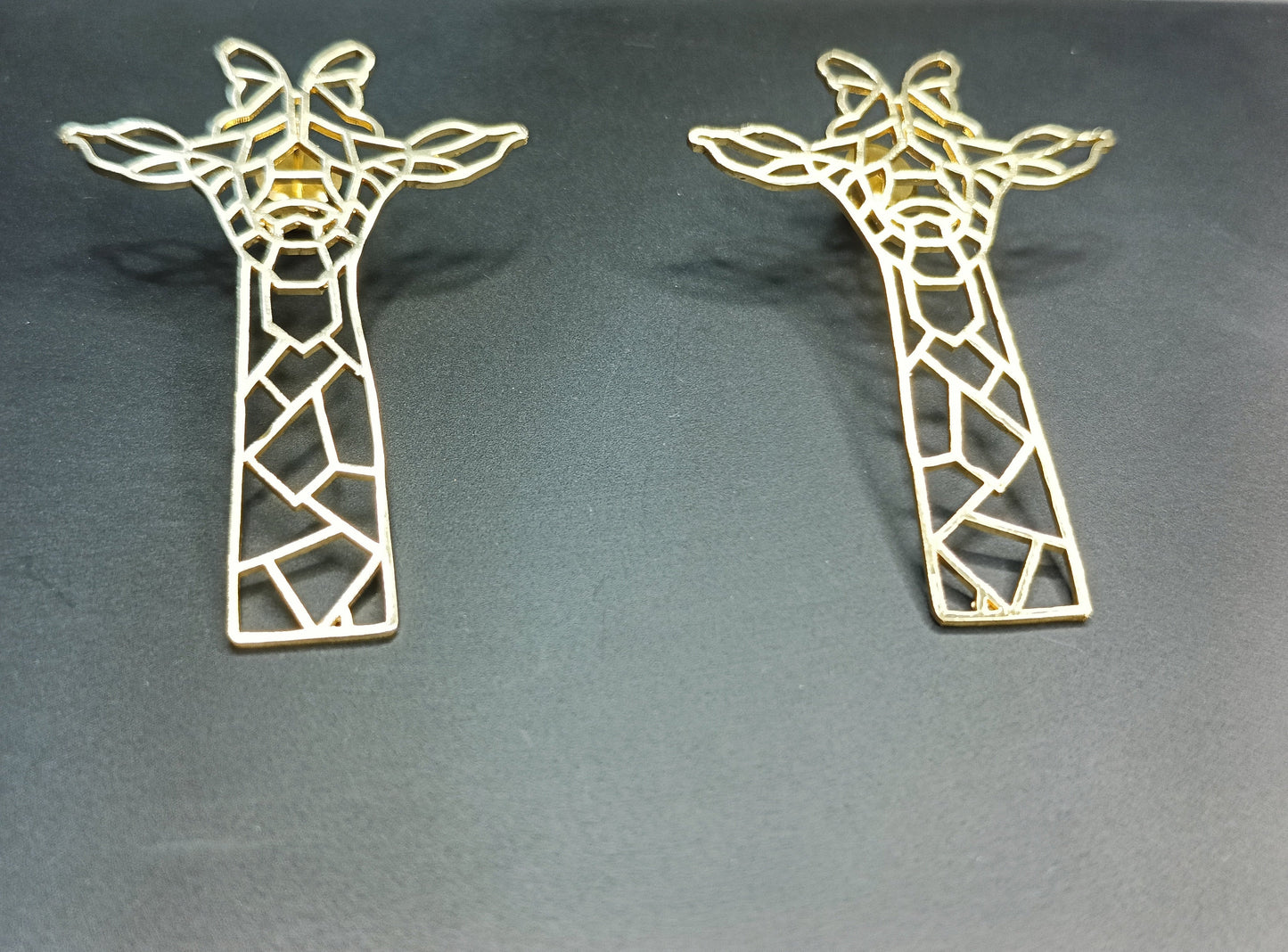 Brass Giraffe Animal Earring