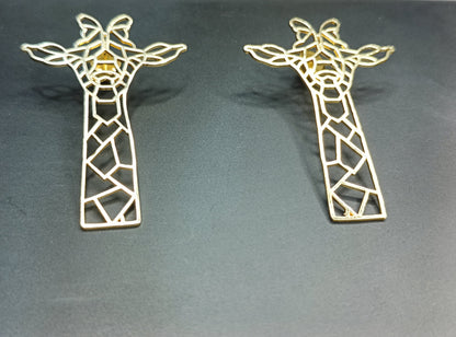 Brass Giraffe Animal Earring