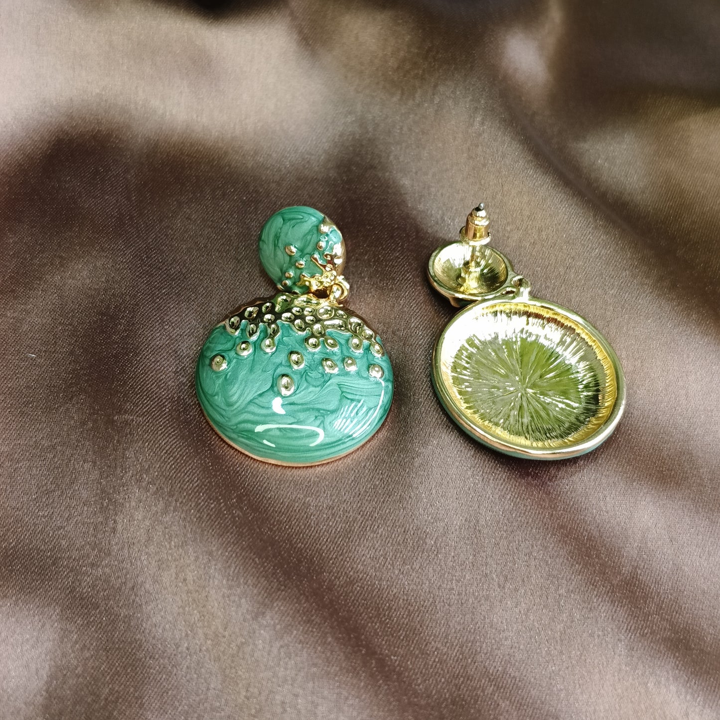 Trendy Korean Green Dangler Earrings