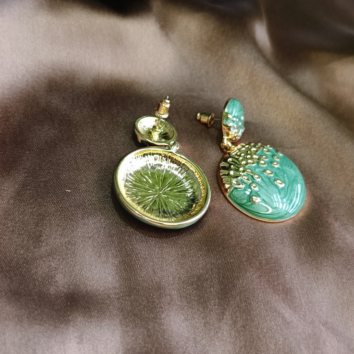 Trendy Korean Green Dangler Earrings