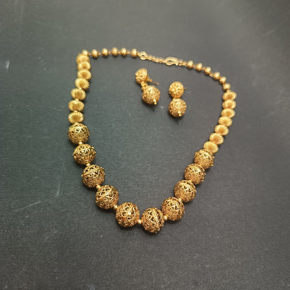 Premium Golden Beads Necklace set