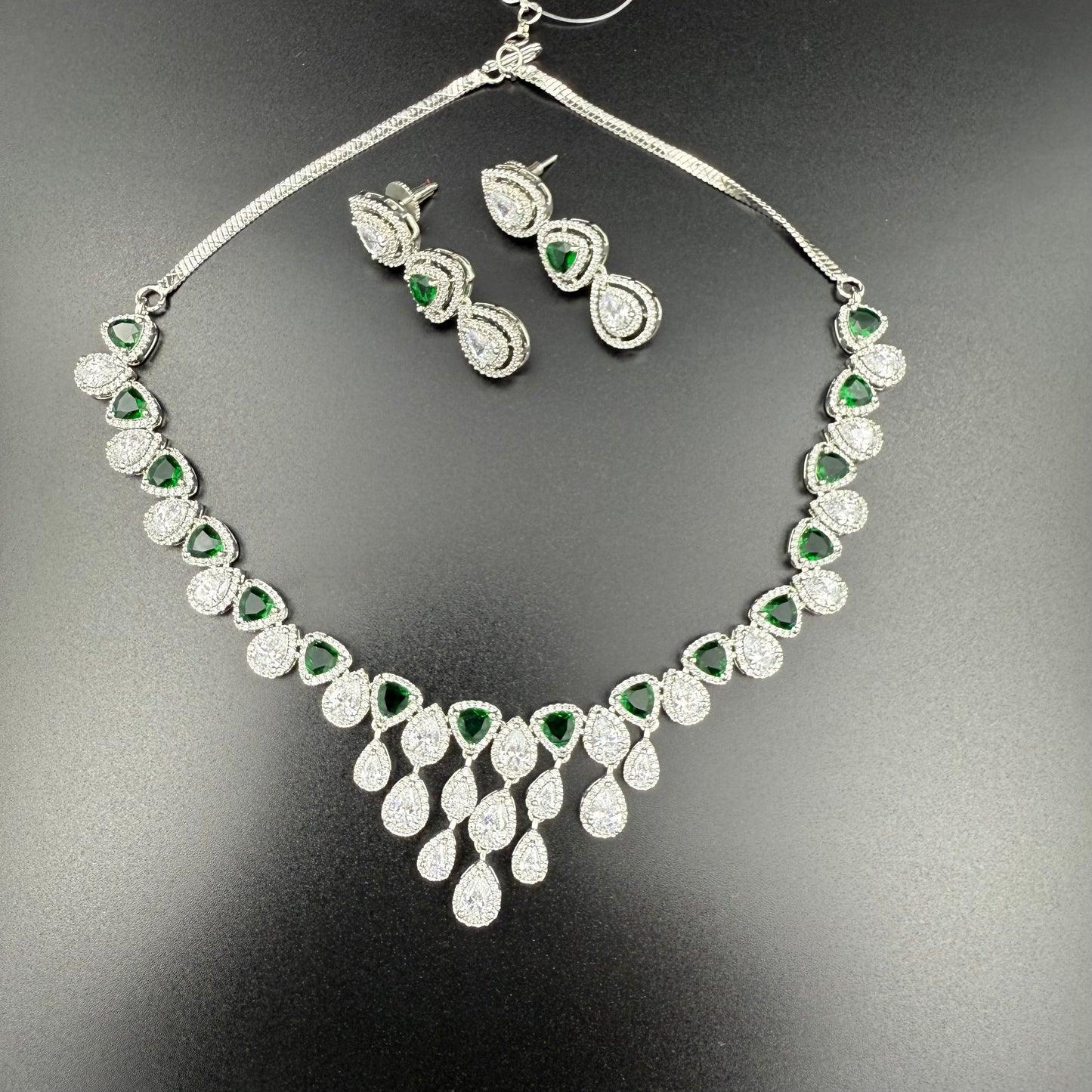 Emerald Green Alena AD Necklace set
