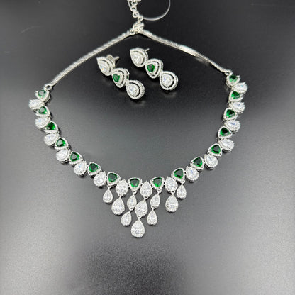 Emerald Green Alena AD Necklace set