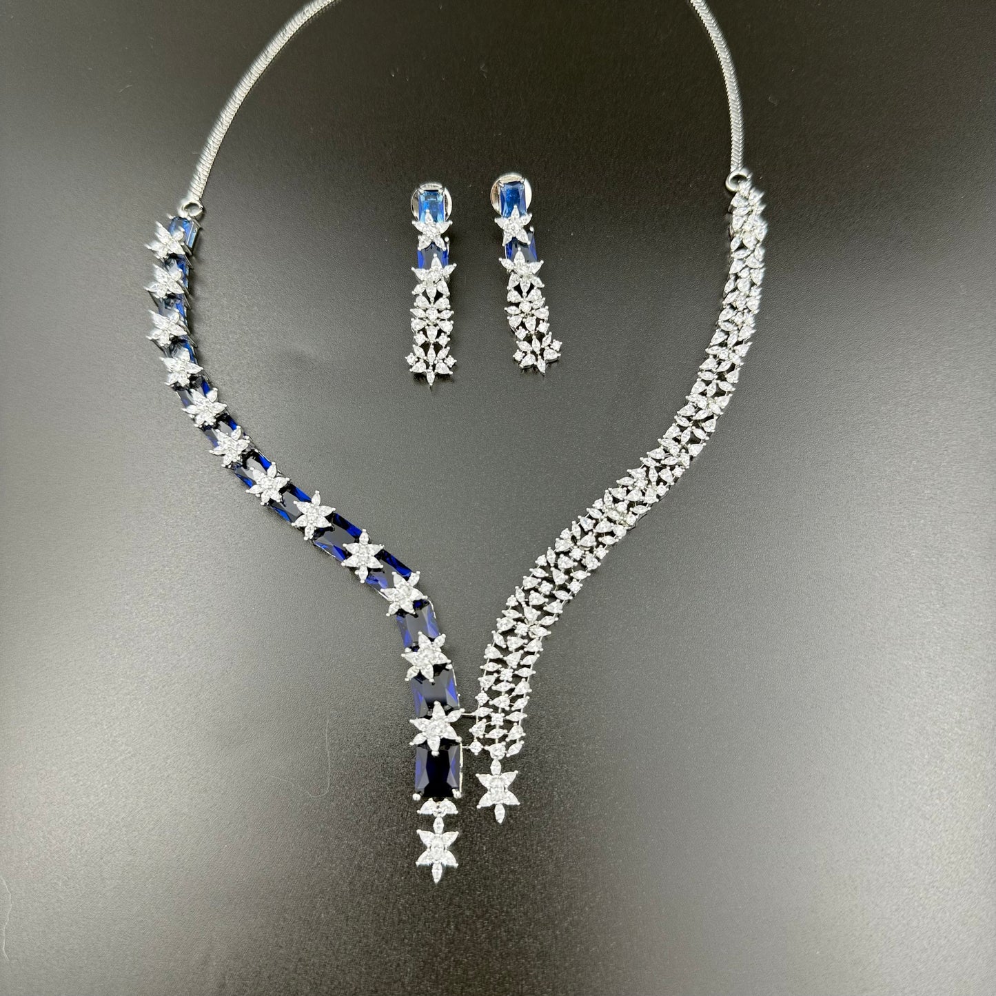 Royal Blue Alisha AD Necklace set