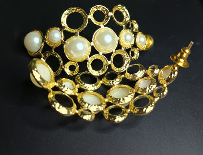 Golden Radiance Pearl Earrings