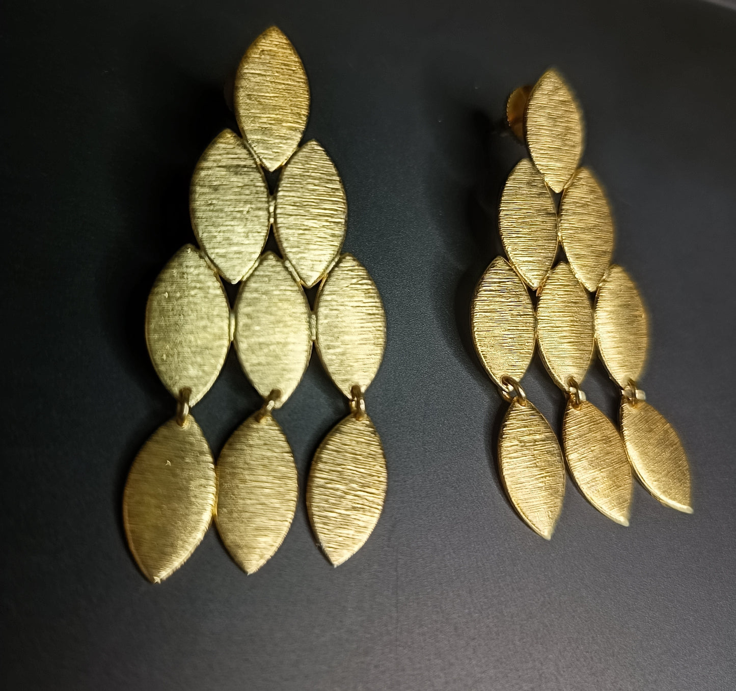 Golden Cluster Leafy Earrings