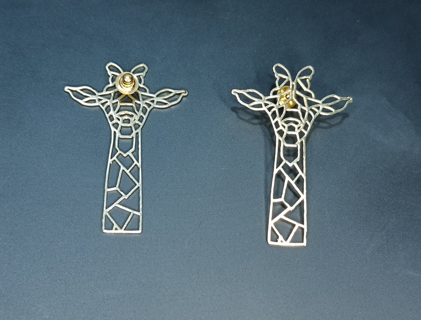 Brass Giraffe Animal Earring