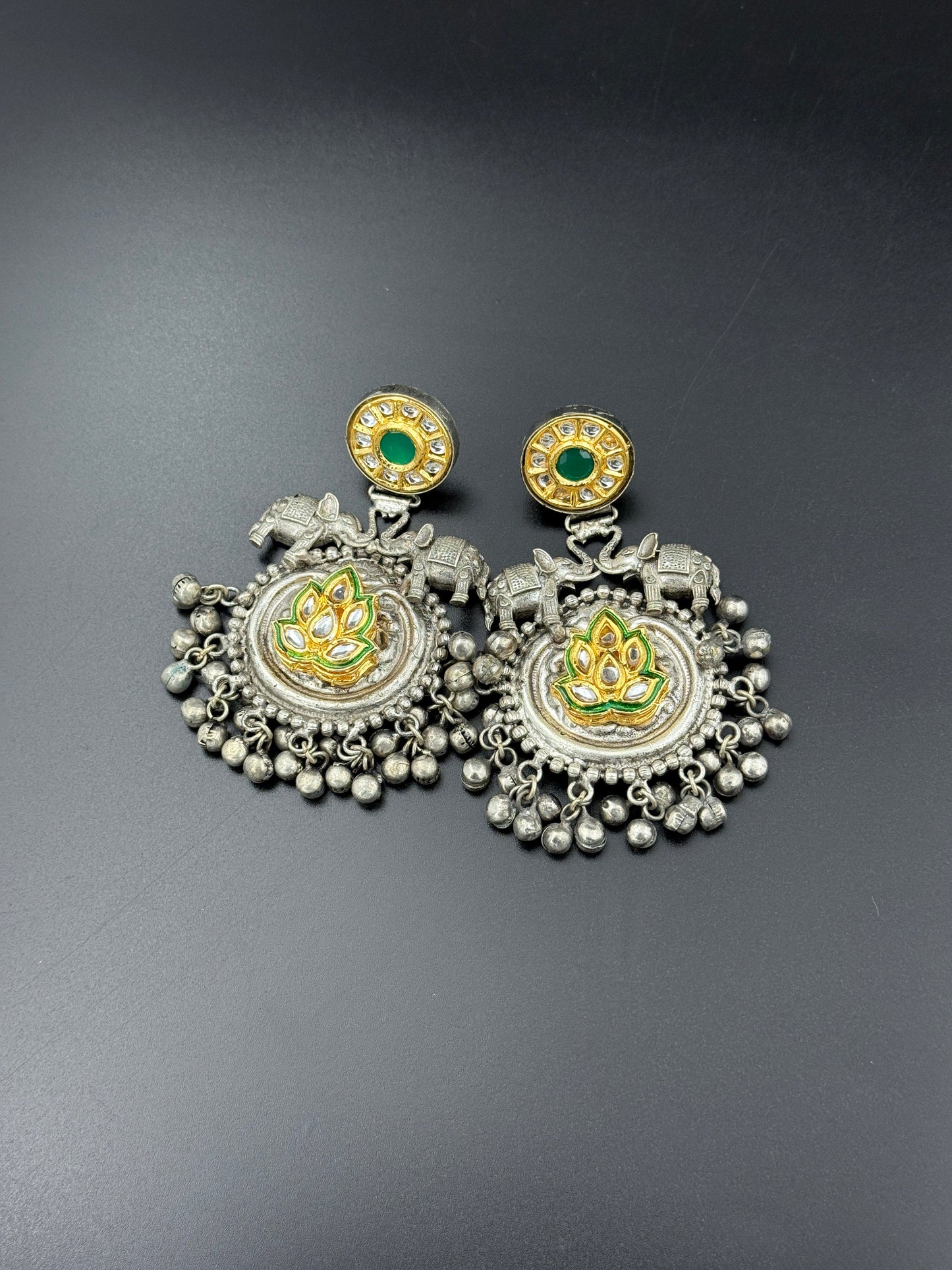 Oxidised Timeless Elegance Chandbali Earrings