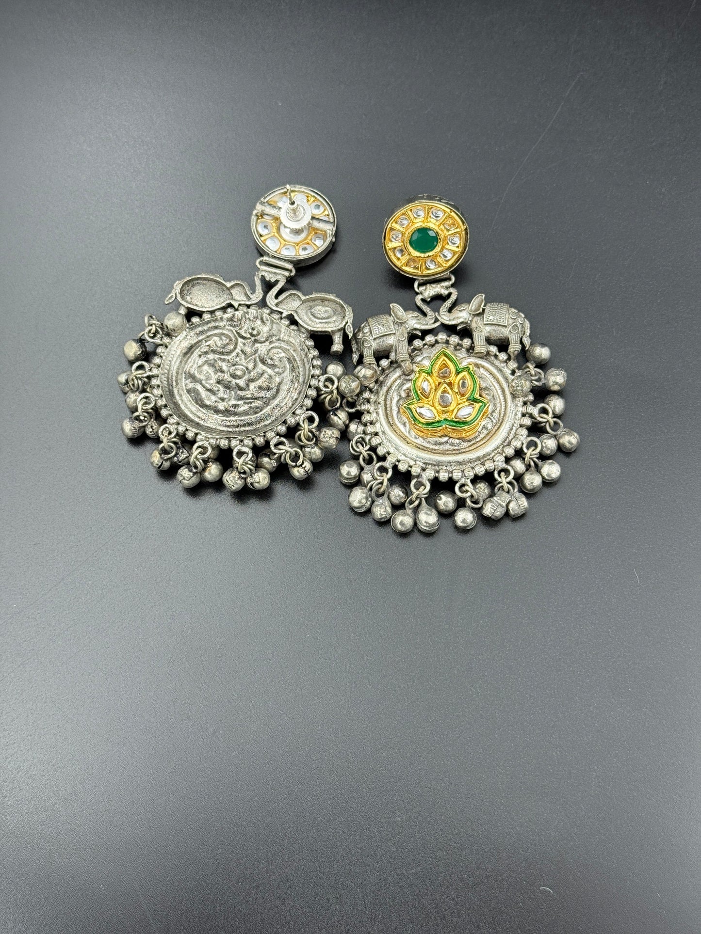 Oxidised Timeless Elegance Chandbali Earrings