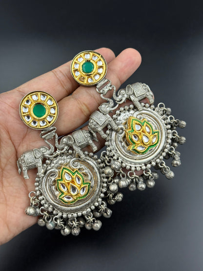 Oxidised Timeless Elegance Chandbali Earrings