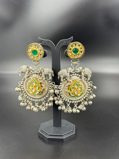 Oxidised Timeless Elegance Chandbali Earrings