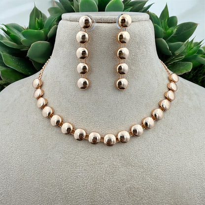 Glossy Beaded Charm Necklace Set