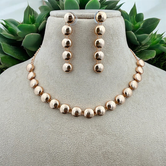 Glossy Beaded Charm Necklace Set