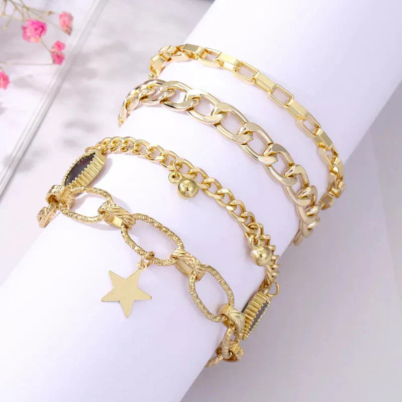 Star & Heart Charm Bracelet Set