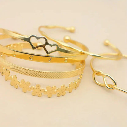 Golden Charm 6 Piece Bracelet Set