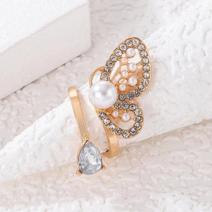 Pearl Butterfly Adjustable Ring