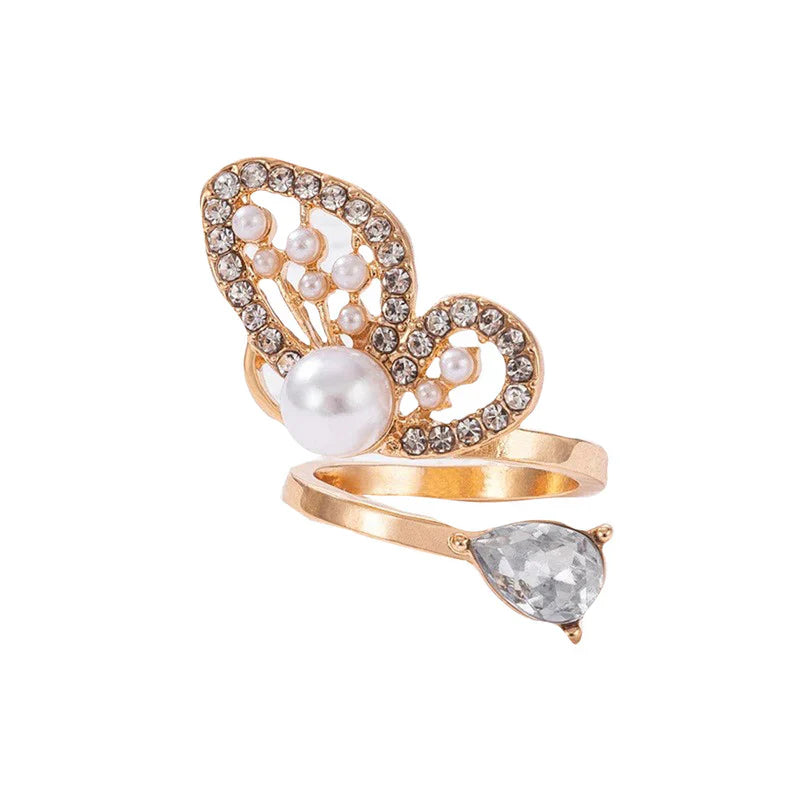 Pearl Butterfly Adjustable Ring