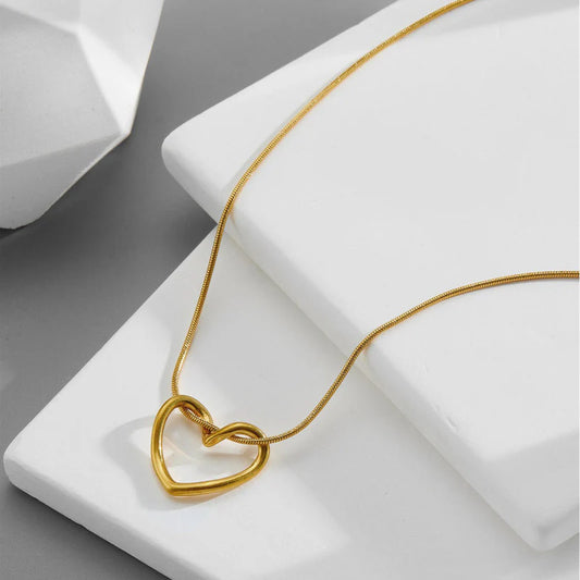 Anti Tarnish Heart Pendant Necklace