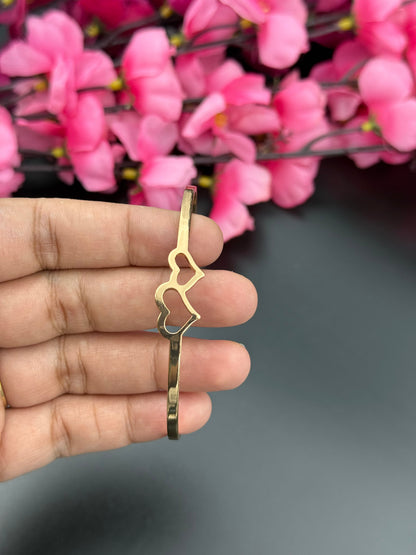 Golden Double Heart Minimal Bracelet