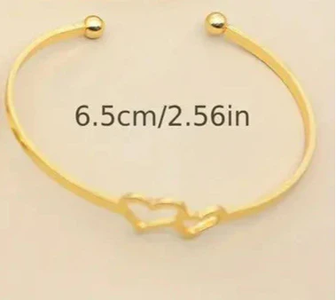 Golden Double Heart Minimal Bracelet