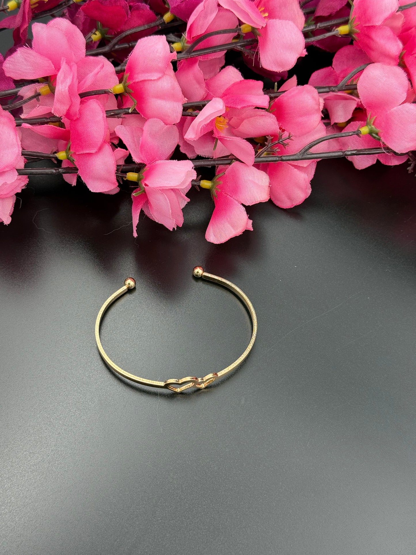 Golden Double Heart Minimal Bracelet