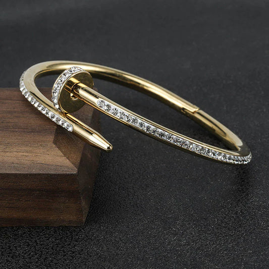 Anti-Tarnish Nail Twist CZ Bracelet