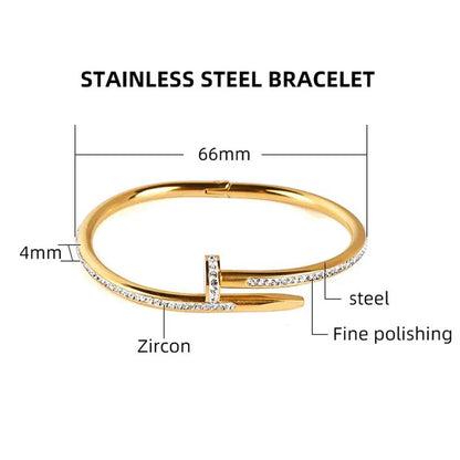 Anti-Tarnish Nail Twist CZ Bracelet