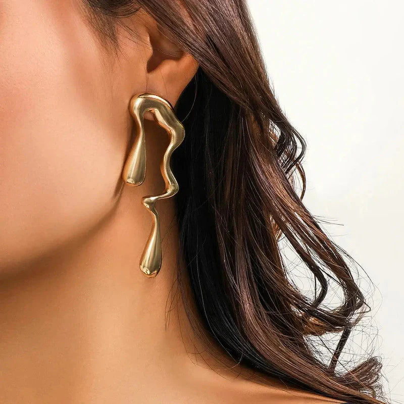 Liquid Metal Glossy Earrings