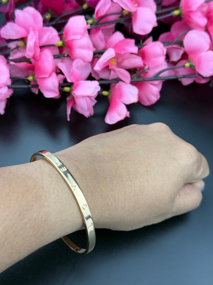 Love Engraved Golden Bracelet