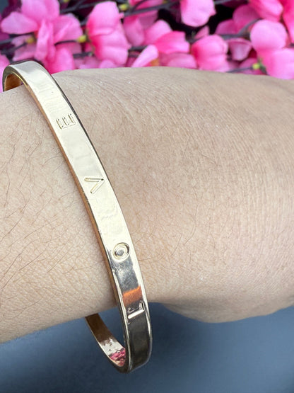 Love Engraved Golden Bracelet