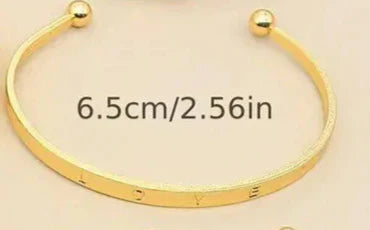 Love Engraved Golden Bracelet